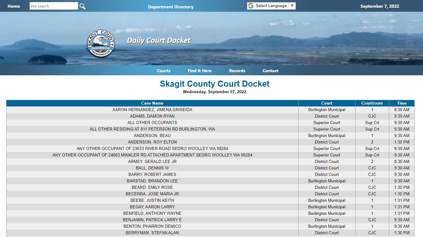 Court Display Boards - Skagit County, Washington