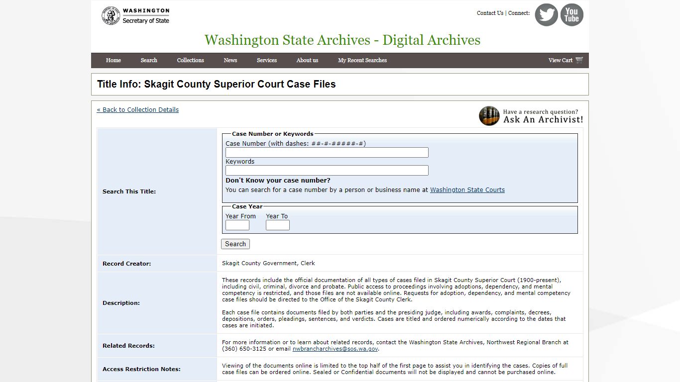 Title Info: Skagit County Superior Court Case Files